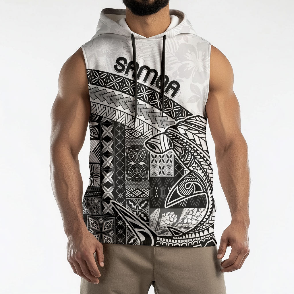 Samoa Mamanu Siapo Classic Black Sleeveless Hoodie Tatau Malie