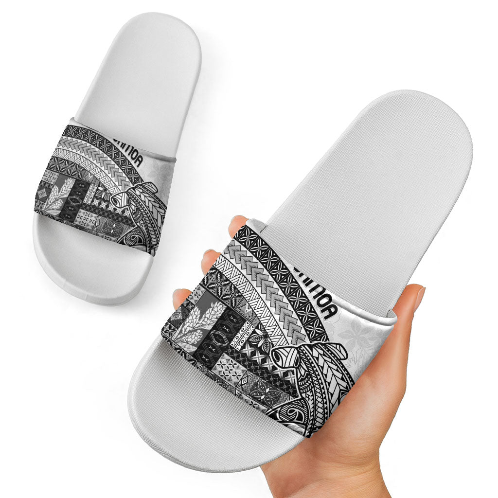 Samoa Mamanu Siapo Classic Black Slide Sandals Tatau Malie