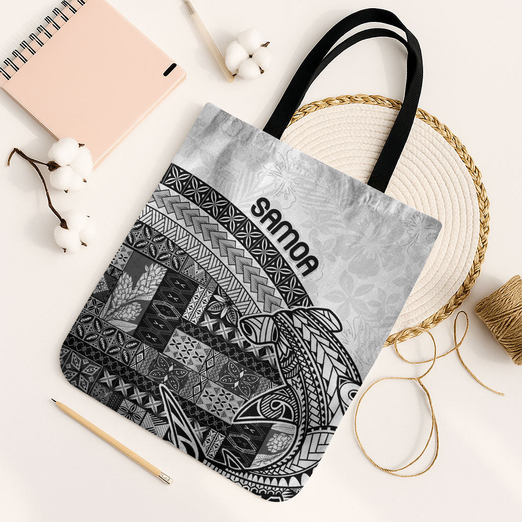 Samoa Mamanu Siapo Classic Black Tote Bag Tatau Malie LT7 Black Strap One Size Black - Polynesian Pride