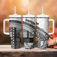 Samoa Mamanu Siapo Classic Black Tumbler With Handle Tatau Malie