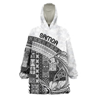 Samoa Mamanu Siapo Classic Black Wearable Blanket Hoodie Tatau Malie