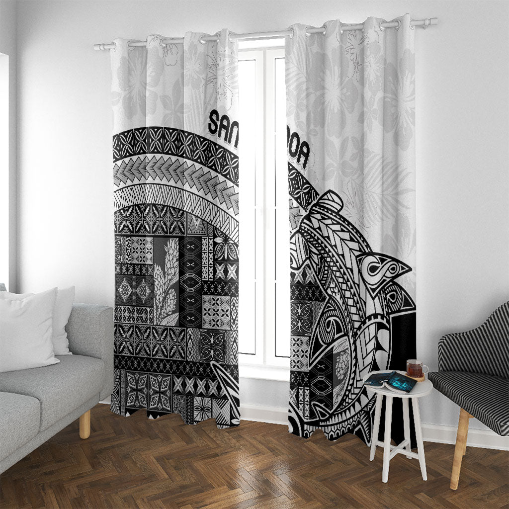 Samoa Mamanu Siapo Classic Black Window Curtain Tatau Malie