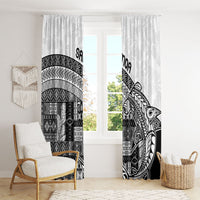 Samoa Mamanu Siapo Classic Black Window Curtain Tatau Malie