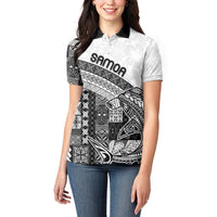 Samoa Mamanu Siapo Classic Black Women Polo Shirt Tatau Malie