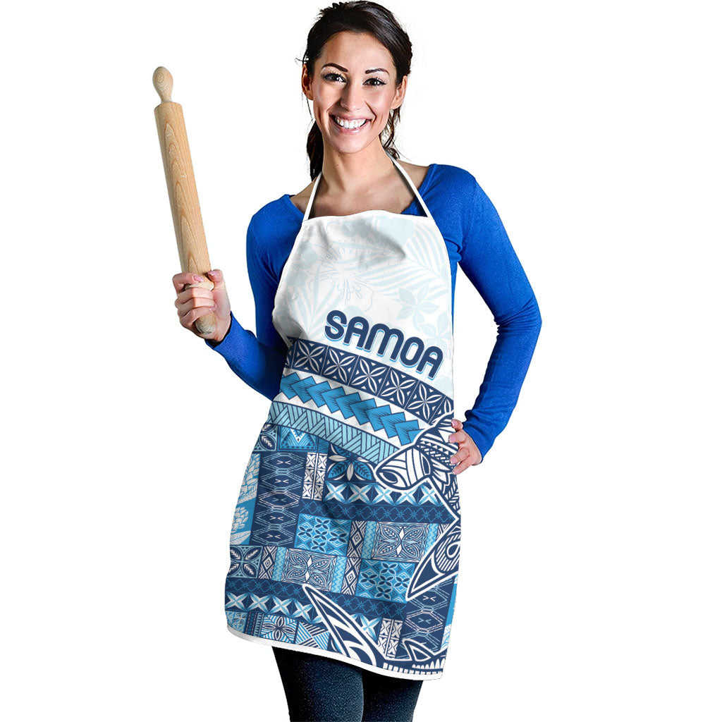 Samoa Mamanu Siapo Royal Blue Apron Tatau Malie