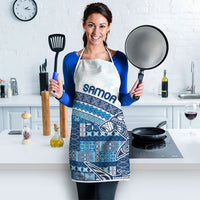 Samoa Mamanu Siapo Royal Blue Apron Tatau Malie