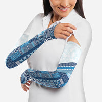 Samoa Mamanu Siapo Royal Blue Arm Sleeves Tatau Malie