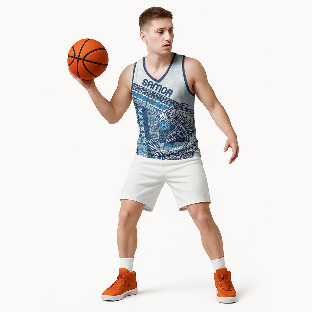 Samoa Mamanu Siapo Royal Blue Basketball Jersey Tatau Malie