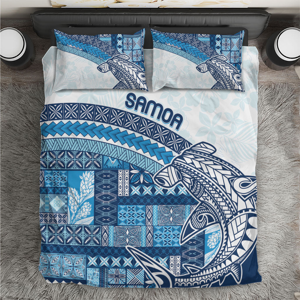 Samoa Mamanu Siapo Royal Blue Bedding Set Tatau Malie LT7 Royal Blue - Polynesian Pride