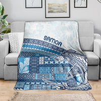Samoa Mamanu Siapo Royal Blue Blanket Tatau Malie