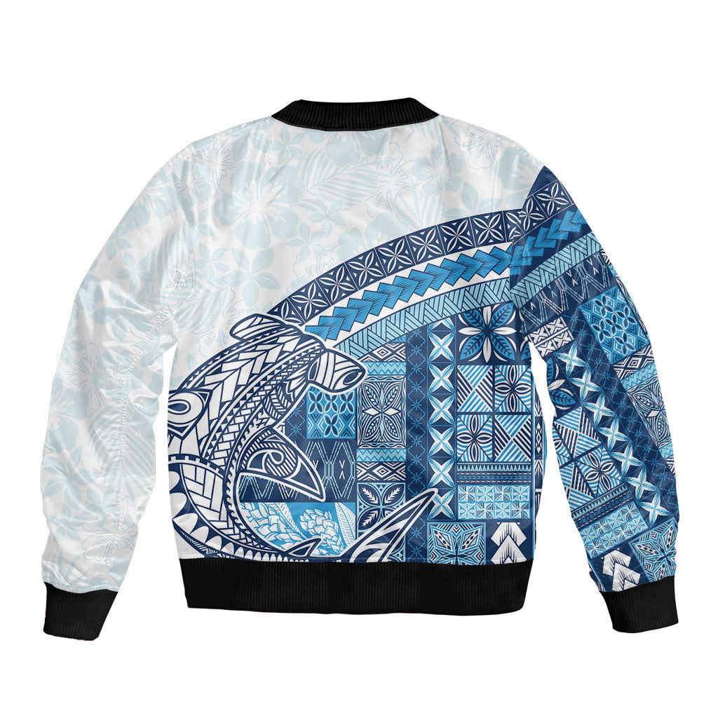Samoa Mamanu Siapo Royal Blue Bomber Jacket Tatau Malie