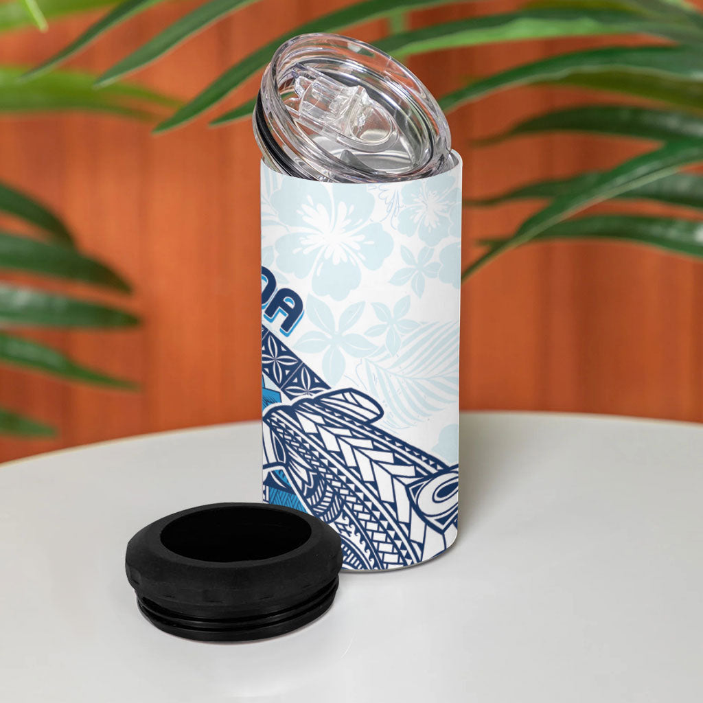 Samoa Mamanu Siapo Royal Blue 4 in 1 Can Cooler Tumbler Tatau Malie
