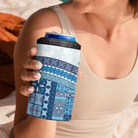 Samoa Mamanu Siapo Royal Blue 4 in 1 Can Cooler Tumbler Tatau Malie