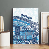 Samoa Mamanu Siapo Royal Blue Canvas Wall Art Tatau Malie