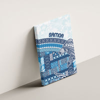 Samoa Mamanu Siapo Royal Blue Canvas Wall Art Tatau Malie