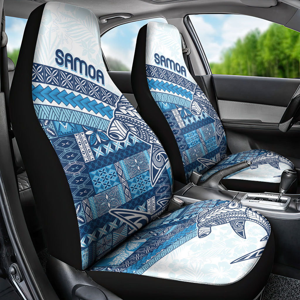 Samoa Mamanu Siapo Royal Blue Car Seat Cover Tatau Malie