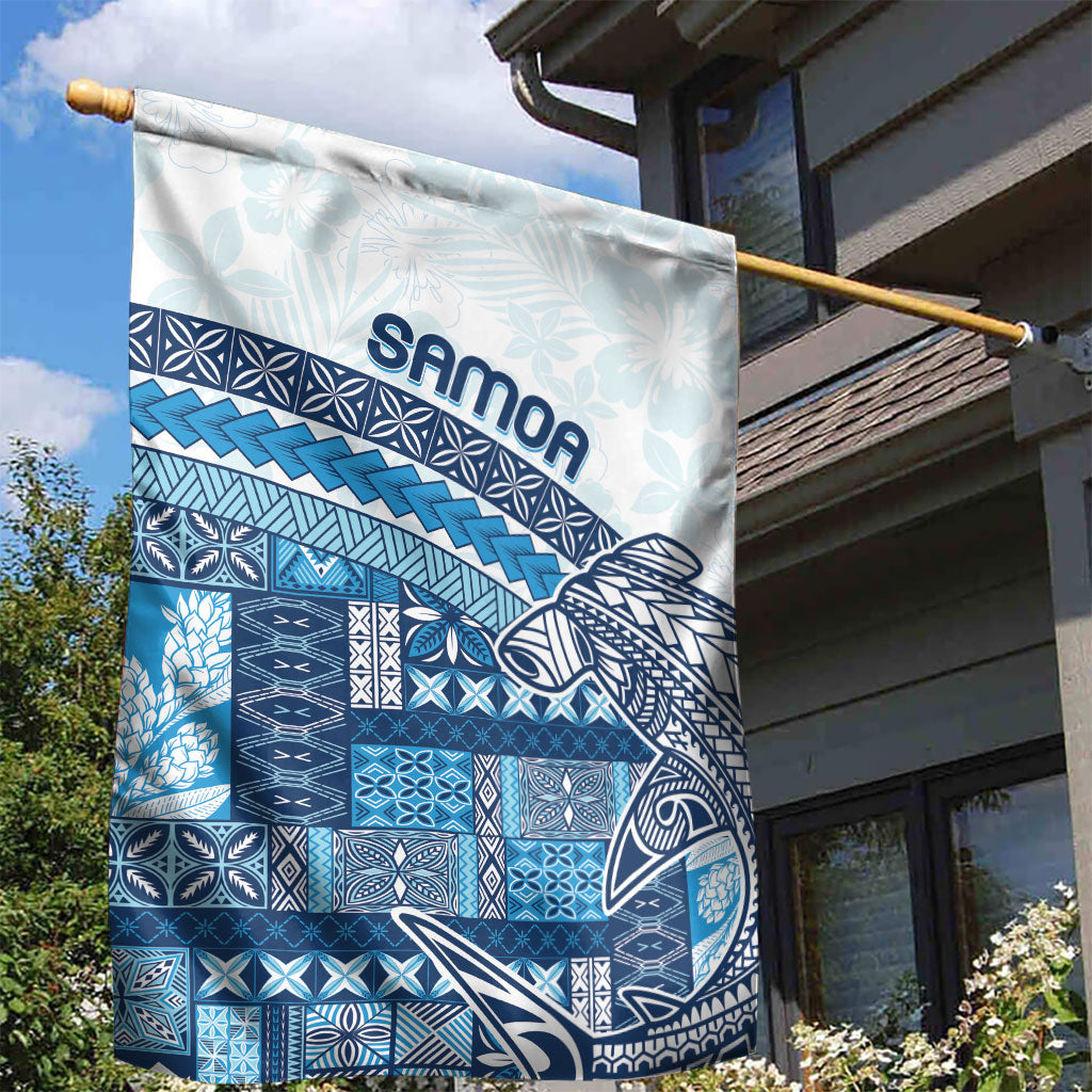Samoa Mamanu Siapo Royal Blue Garden Flag Tatau Malie