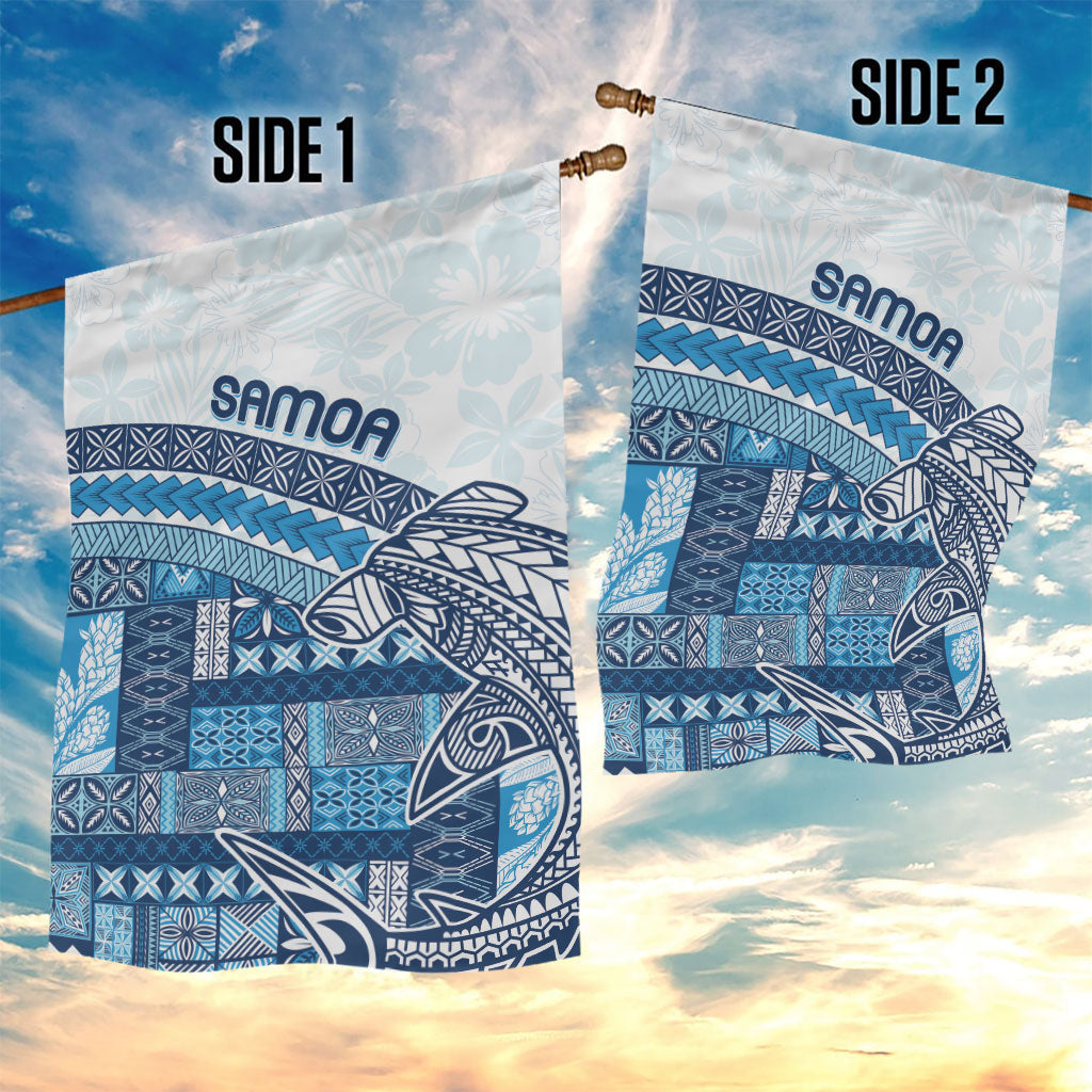 Samoa Mamanu Siapo Royal Blue Garden Flag Tatau Malie