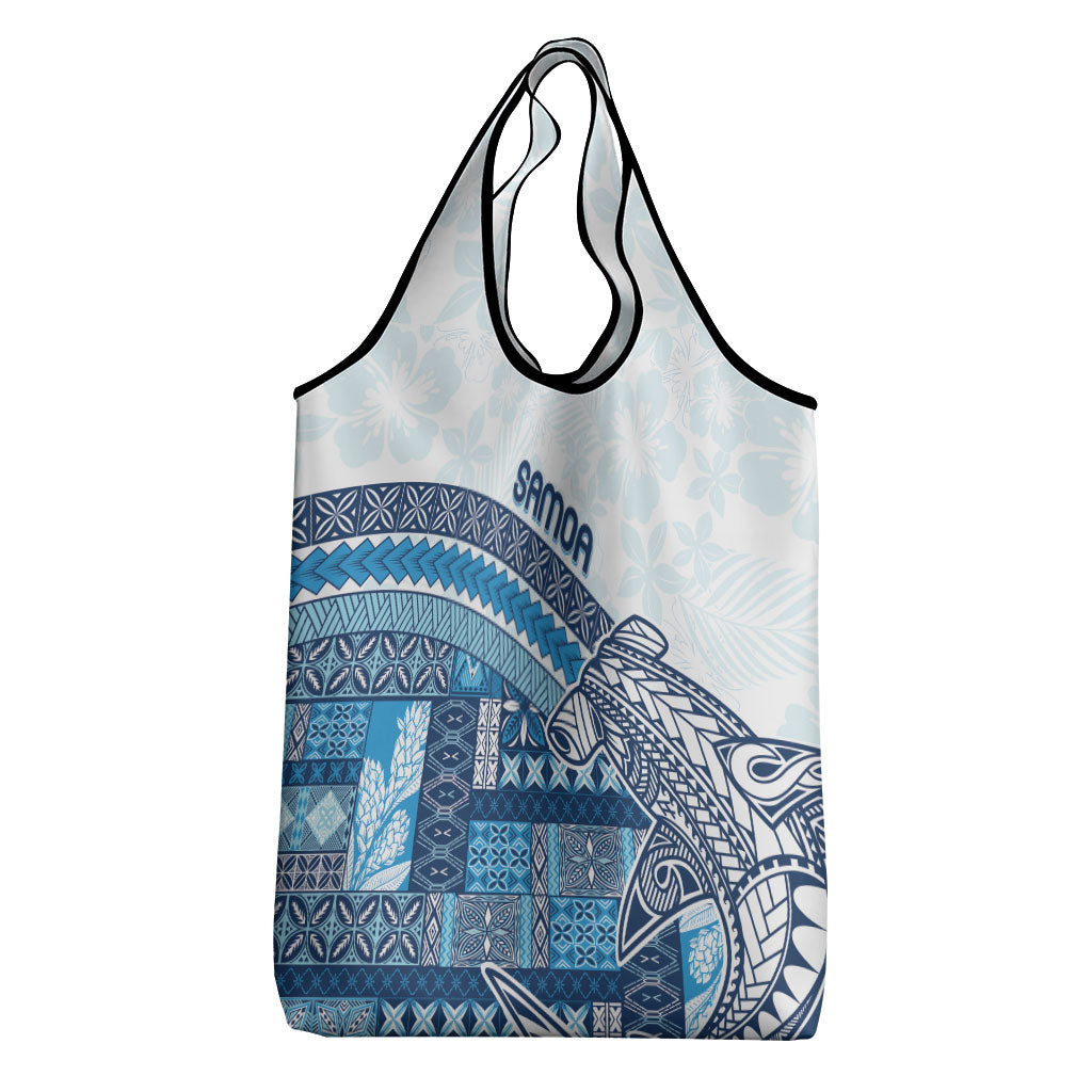 Samoa Mamanu Siapo Royal Blue Grocery Bag Tatau Malie