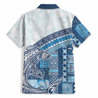Samoa Mamanu Siapo Royal Blue Hawaiian Shirt Tatau Malie