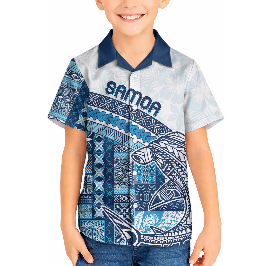 Samoa Mamanu Siapo Royal Blue Hawaiian Shirt Tatau Malie