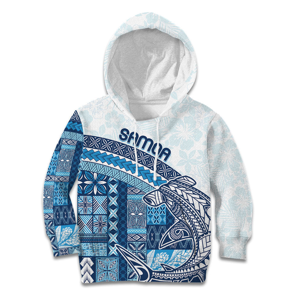 Samoa Mamanu Siapo Royal Blue Kid Hoodie Tatau Malie