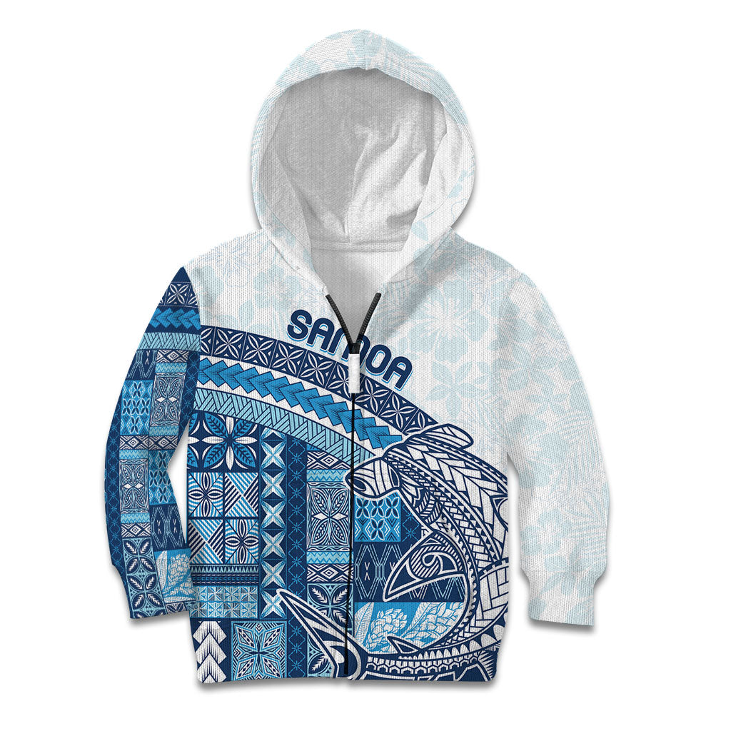 Samoa Mamanu Siapo Royal Blue Kid Hoodie Tatau Malie