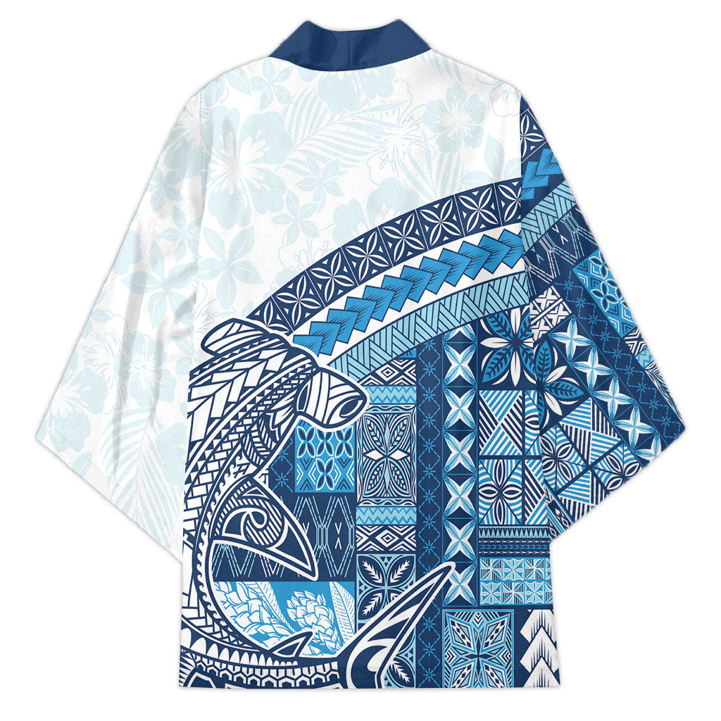 Samoa Mamanu Siapo Royal Blue Kimono Tatau Malie