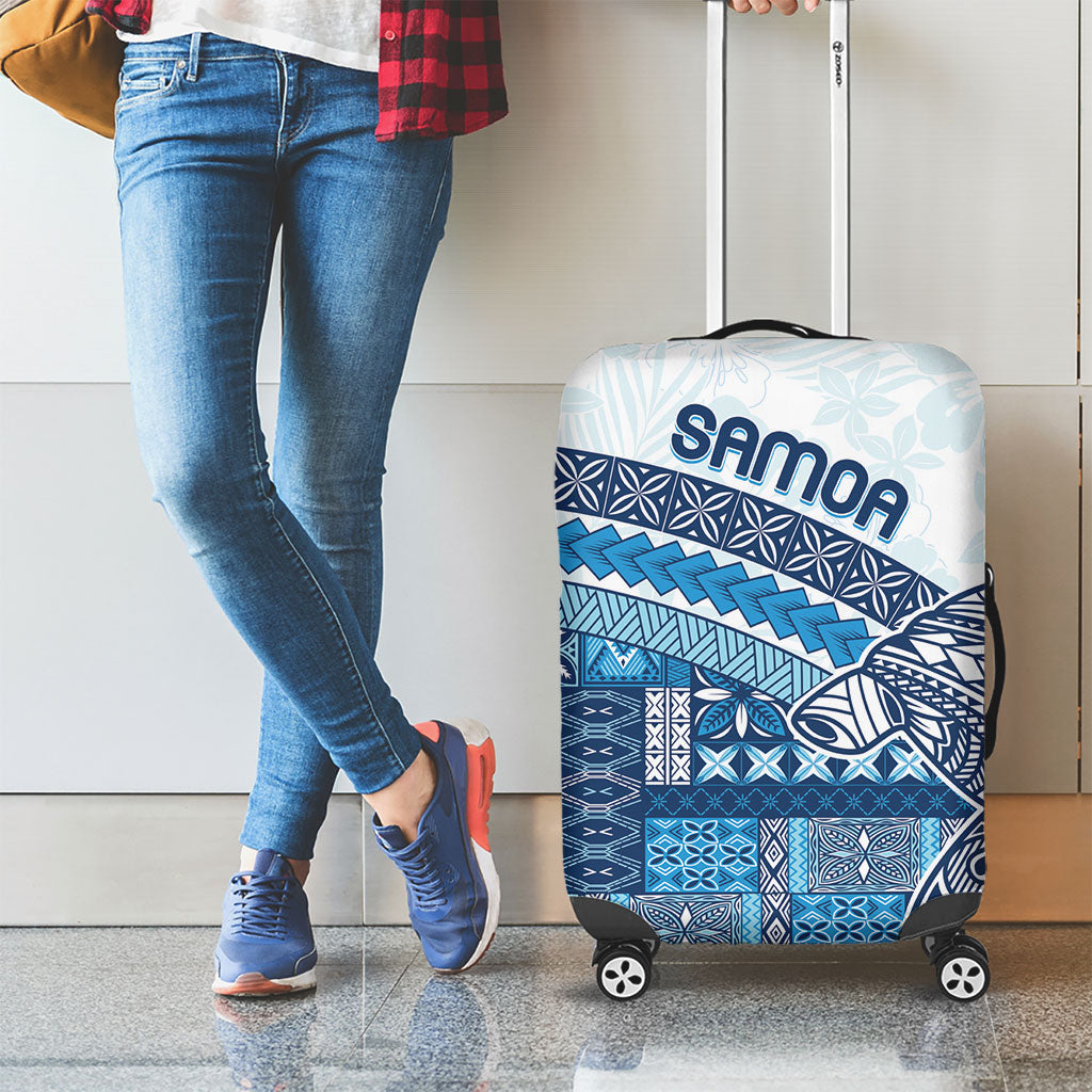 Samoa Mamanu Siapo Royal Blue Luggage Cover Tatau Malie