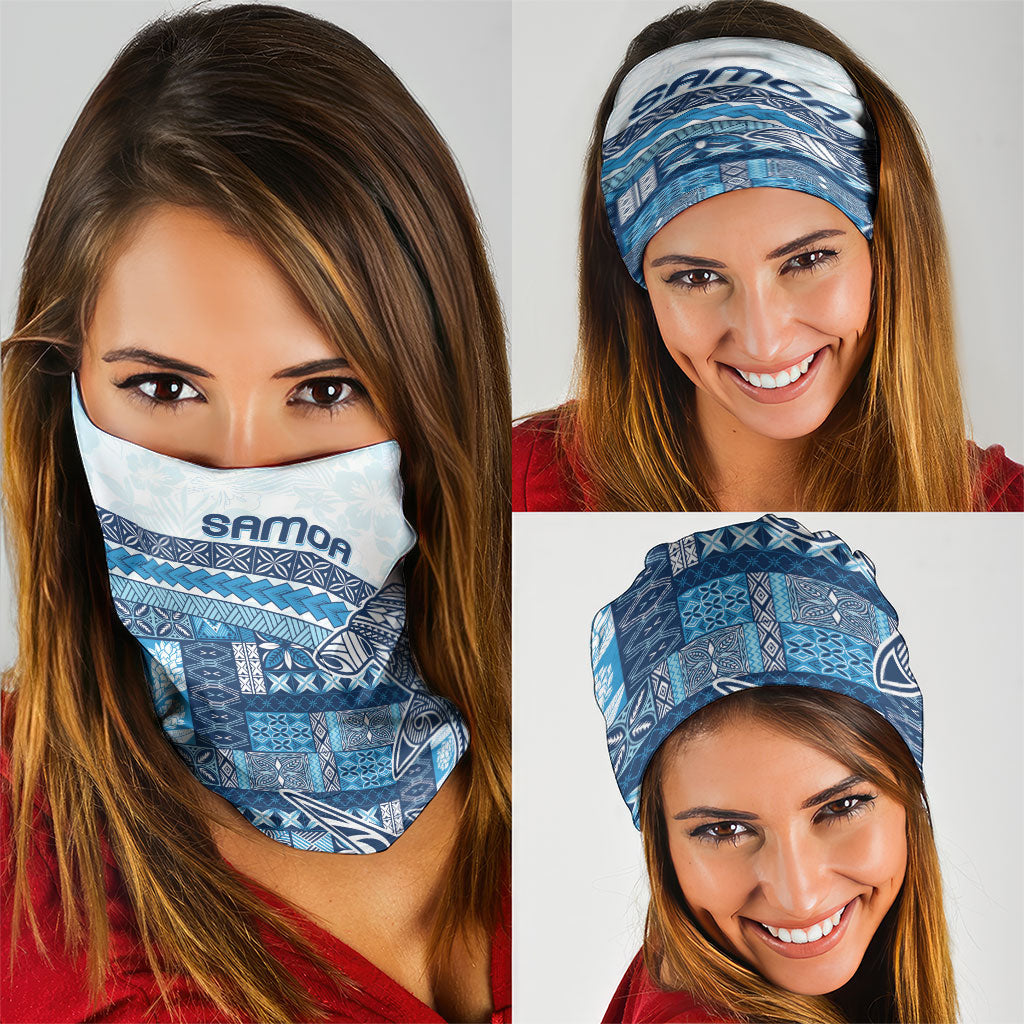 Samoa Mamanu Siapo Royal Blue Neck Gaiter Tatau Malie