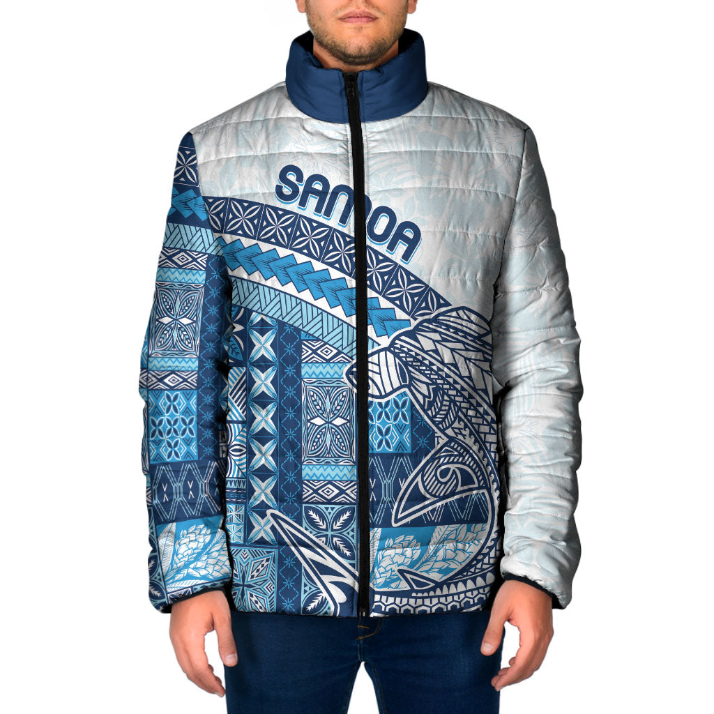 Samoa Mamanu Siapo Royal Blue Padded Jacket Tatau Malie