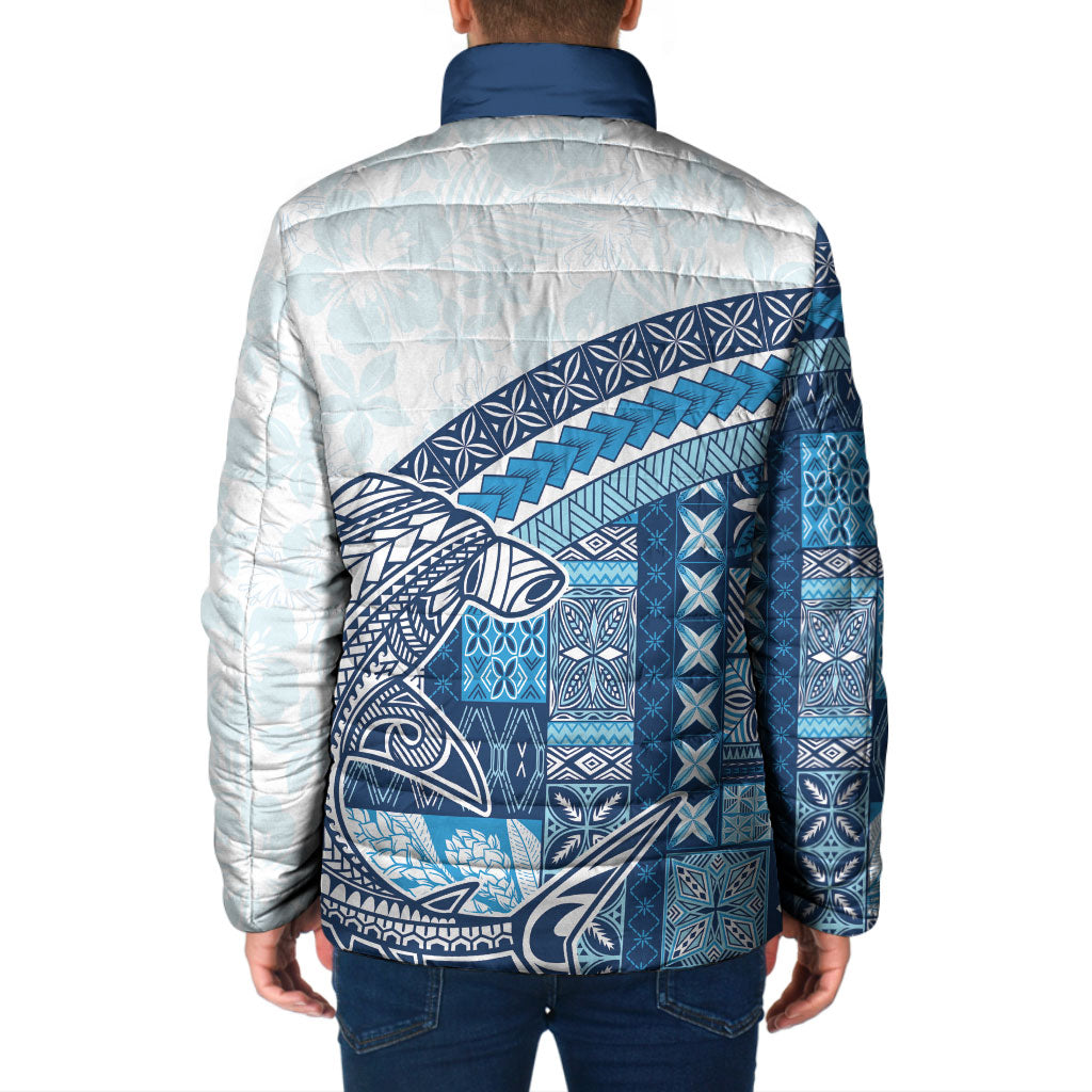 Samoa Mamanu Siapo Royal Blue Padded Jacket Tatau Malie