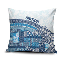 Samoa Mamanu Siapo Royal Blue Pillow Cover Tatau Malie