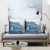 Samoa Mamanu Siapo Royal Blue Pillow Cover Tatau Malie