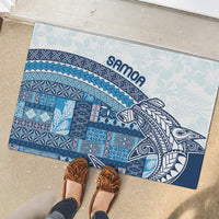 Samoa Mamanu Siapo Royal Blue Rubber Doormat Tatau Malie