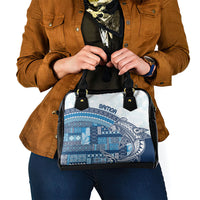 Samoa Mamanu Siapo Royal Blue Shoulder Handbag Tatau Malie