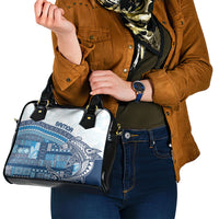 Samoa Mamanu Siapo Royal Blue Shoulder Handbag Tatau Malie