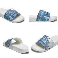 Samoa Mamanu Siapo Royal Blue Slide Sandals Tatau Malie