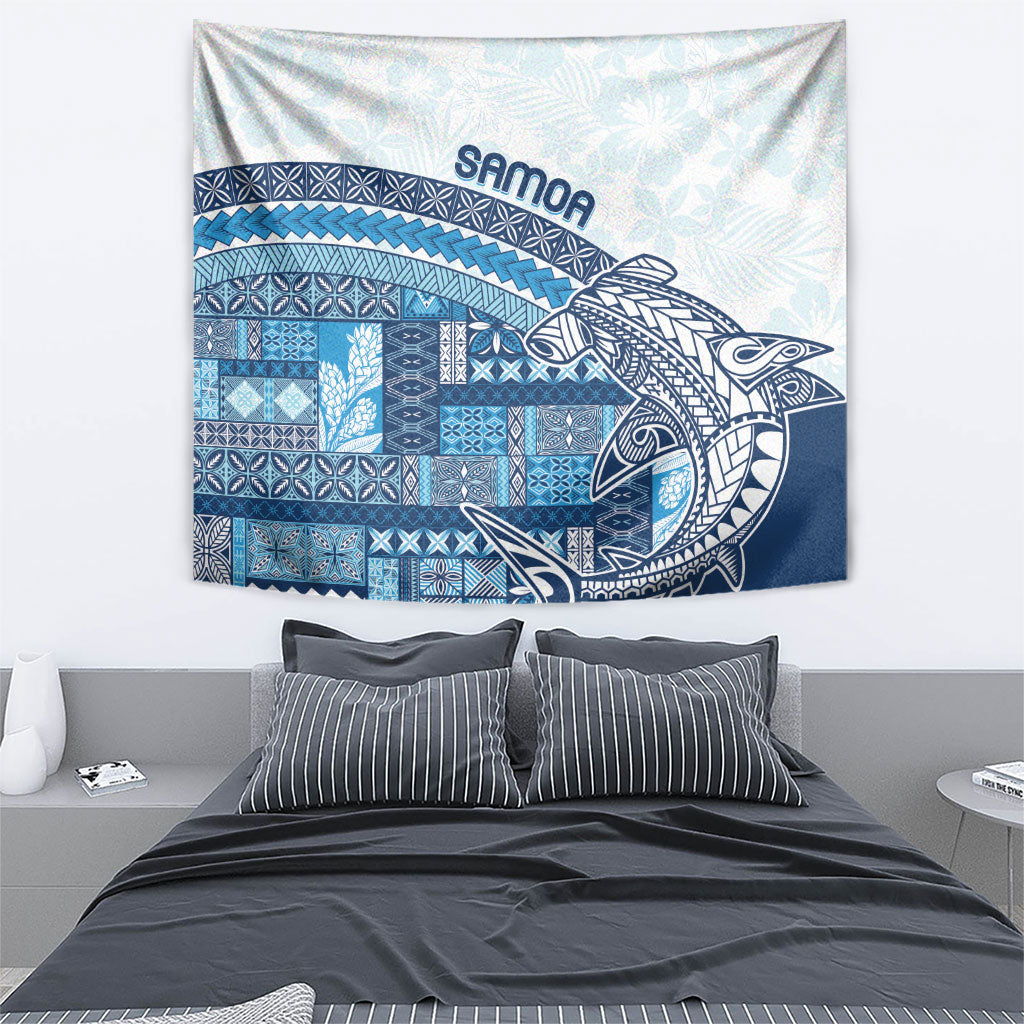 Samoa Mamanu Siapo Royal Blue Tapestry Tatau Malie