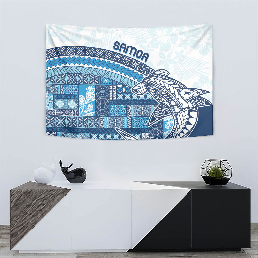 Samoa Mamanu Siapo Royal Blue Tapestry Tatau Malie