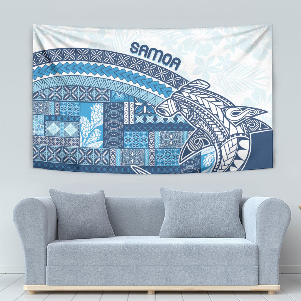Samoa Mamanu Siapo Royal Blue Tapestry Tatau Malie