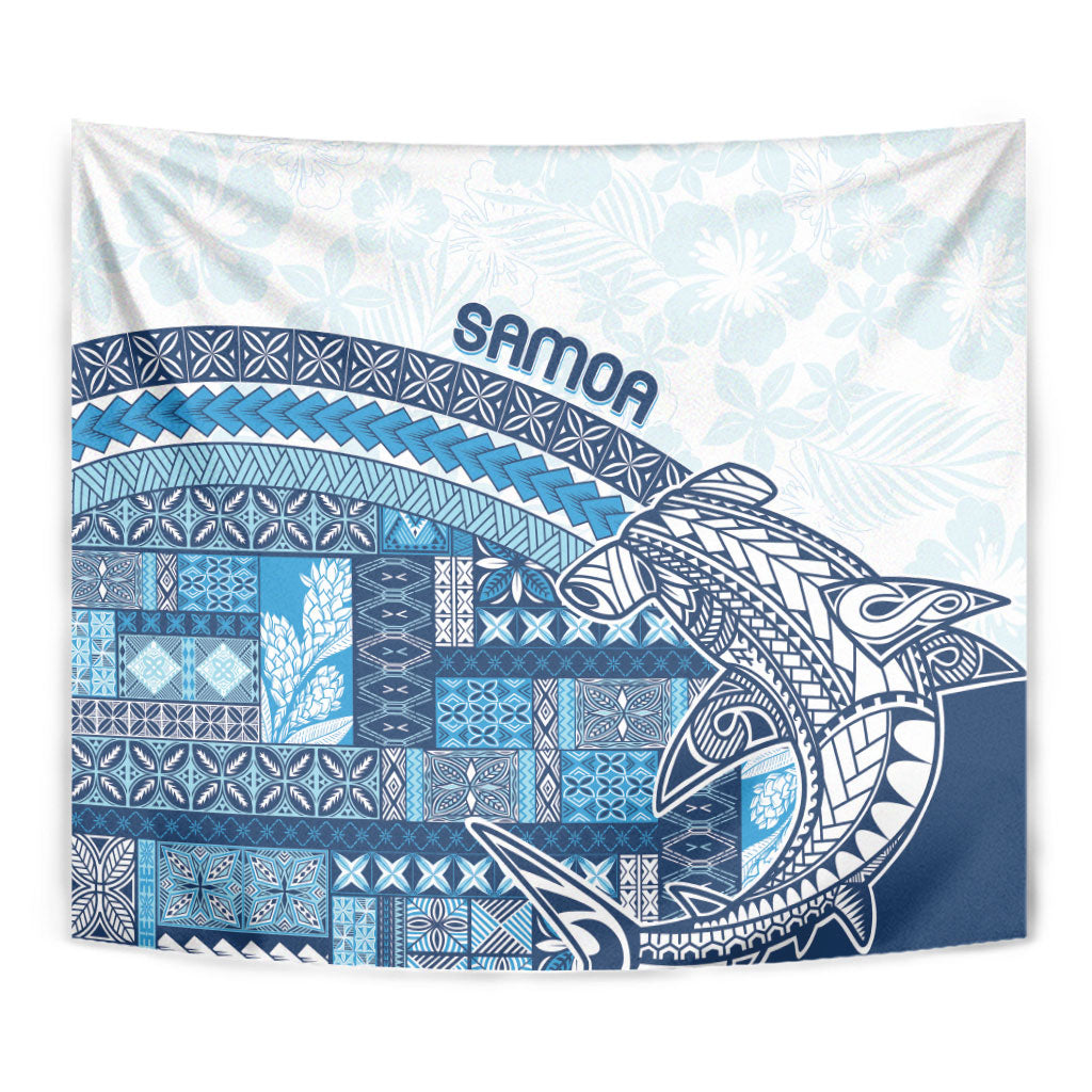 Samoa Mamanu Siapo Royal Blue Tapestry Tatau Malie