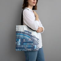 Samoa Mamanu Siapo Royal Blue Tote Bag Tatau Malie