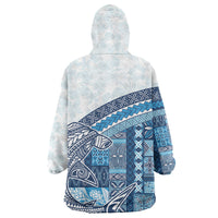 Samoa Mamanu Siapo Royal Blue Wearable Blanket Hoodie Tatau Malie