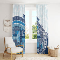 Samoa Mamanu Siapo Royal Blue Window Curtain Tatau Malie