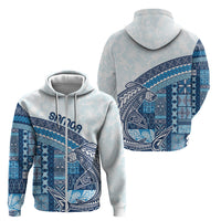Samoa Mamanu Siapo Royal Blue Zip Hoodie Tatau Malie