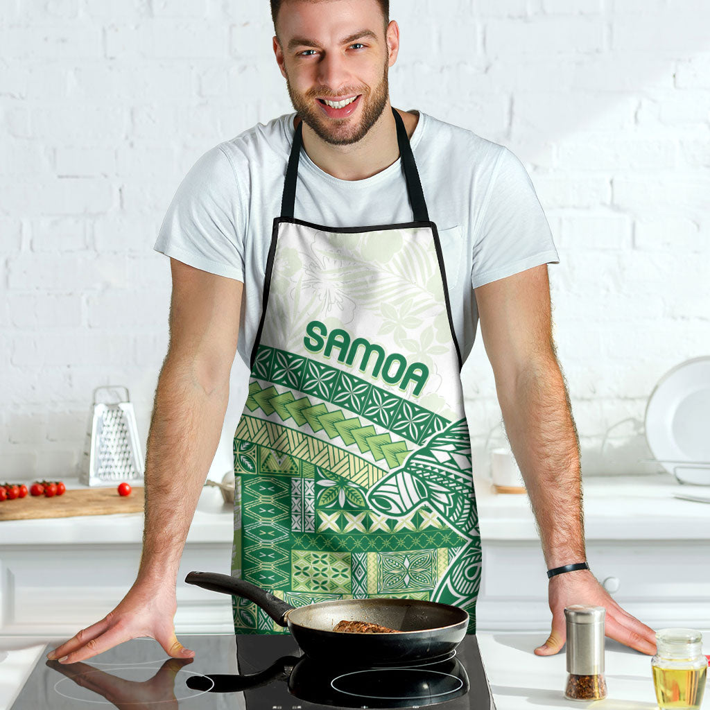 Samoa Mamanu Siapo Forest Green Apron Tatau Malie