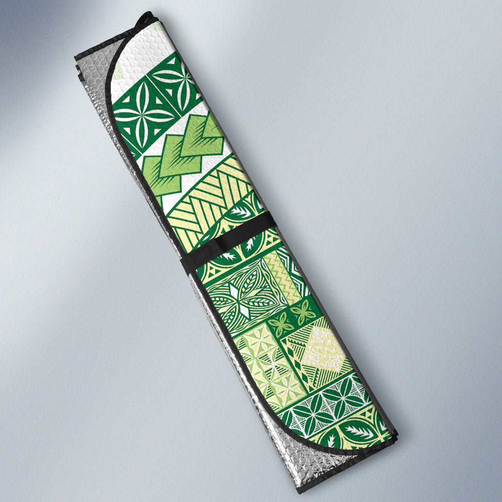 Samoa Mamanu Siapo Forest Green Auto Sun Shade Tatau Malie