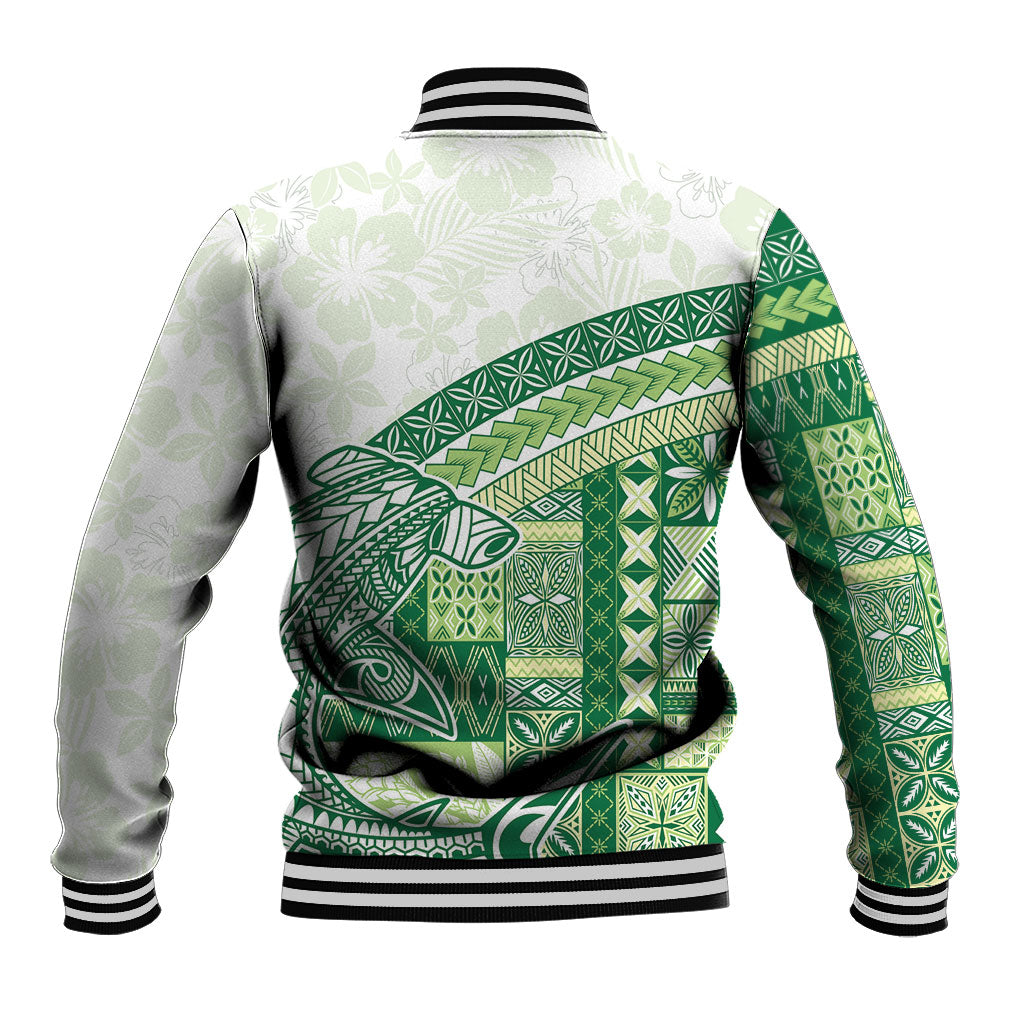 Samoa Mamanu Siapo Forest Green Baseball Jacket Tatau Malie