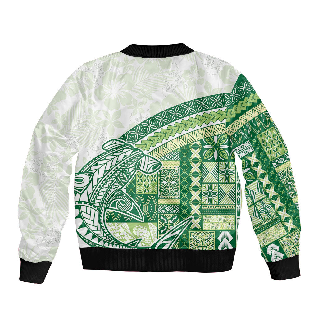Samoa Mamanu Siapo Forest Green Bomber Jacket Tatau Malie